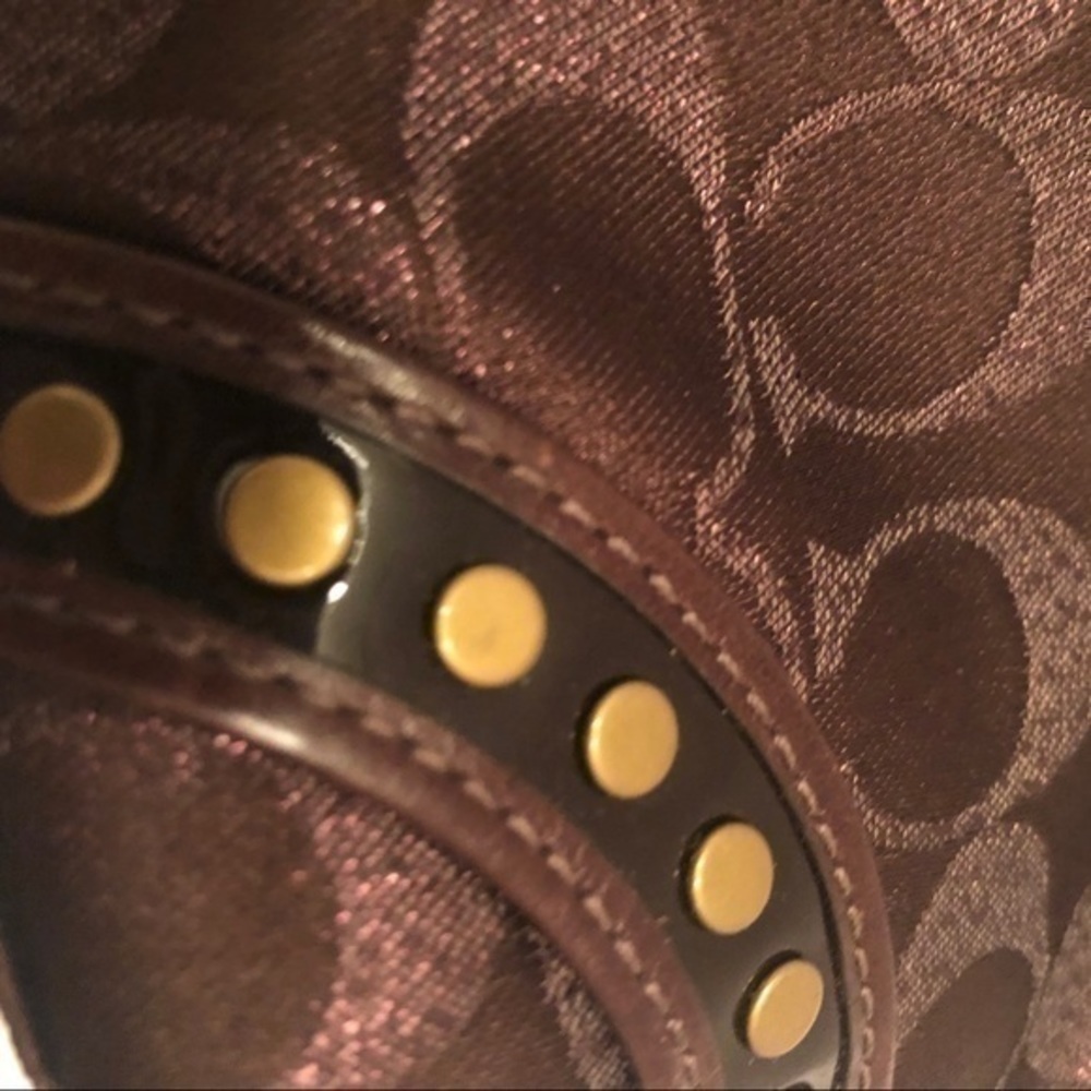 Coach lured brown metallic bronze studded mini bag - Picture 4 of 12